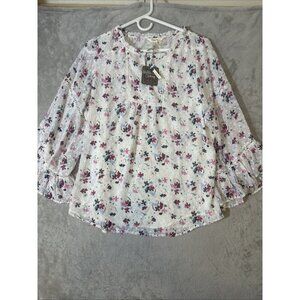 Matilda Jane Women’s What’s Up Buttercup Floral Blouse Size M